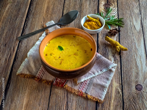 Healthy turmeric cream soup