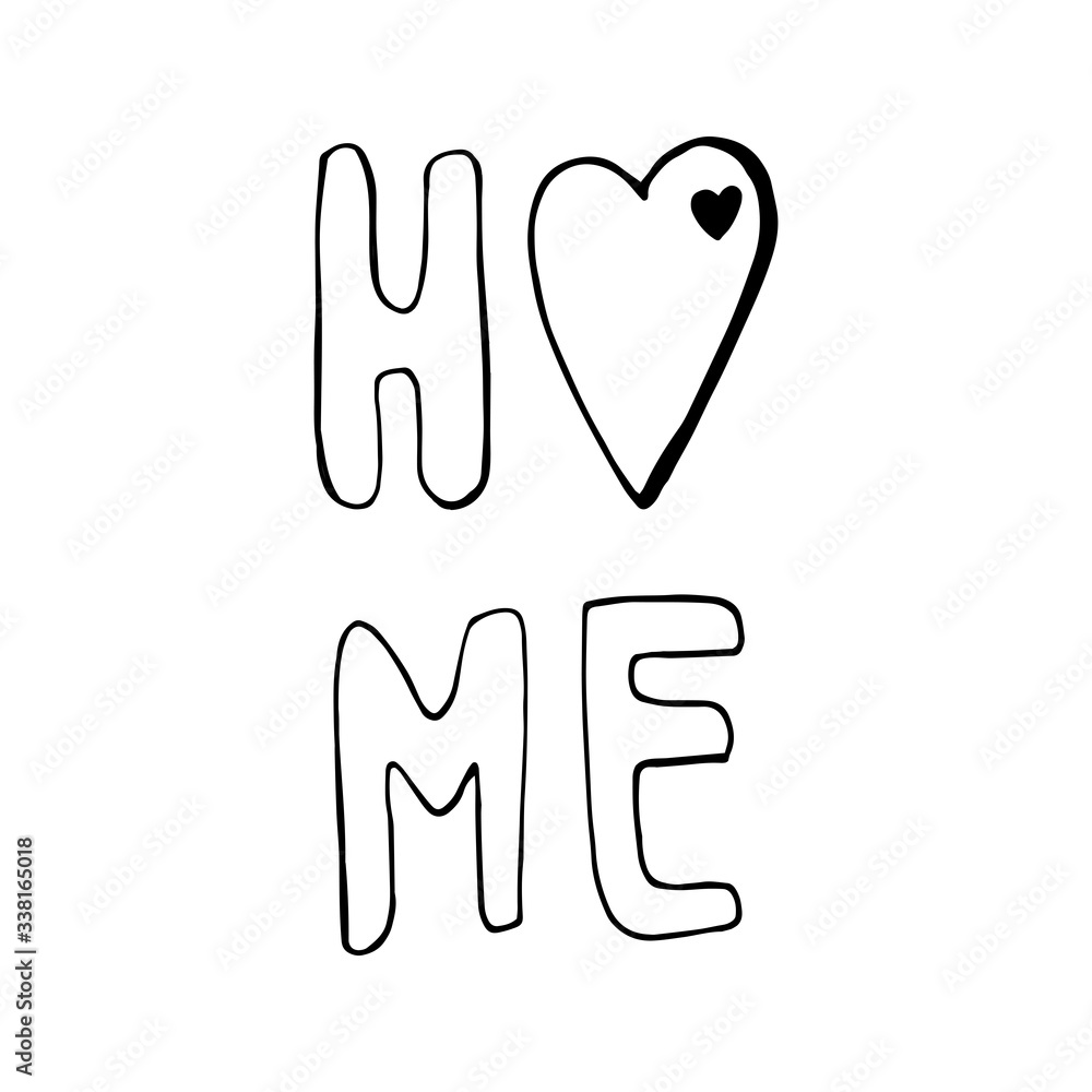Cute vector hand drawn lettering about coronavirus, Covid-19, Stay Home, work in home. Pandemic protection. Quarantine positive doodle icons, home elements. Isolated on white background. Cute vector hand drawn lettering about coronavirus, Covid-19, Stay Home, work in home. Pandemic protection. Quarantine positive doodle icons, home elements. Isolated on white background.