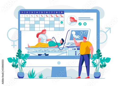 Prenatal Foetus Diagnostics Flat Illustration