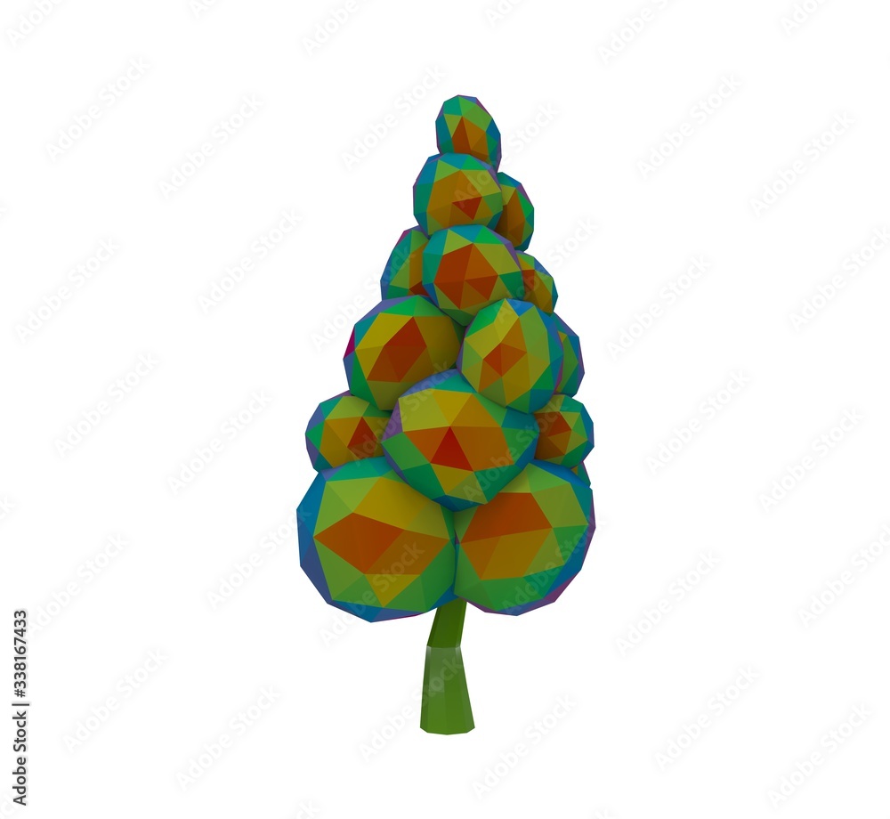 3d illustration of the low poly art tree
3d illustration of the low poly art tree
