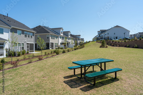 Cary, North Carolina, USA - April 11, 2020: quiet residential neighborhood 