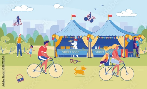 Summer Street Food Festival and Happy People Rest