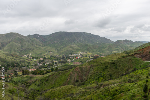 Scenic Malibu vista in springtime after a rainstorm, Southern California