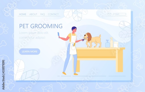 Flat Banner Professional Powerful Pet Grooming.