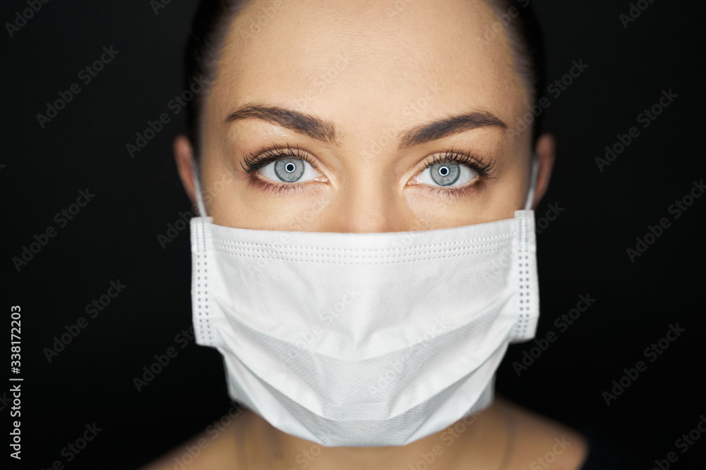 Women with safety mask from coronavirus. Covid-19 outbreak around the world Women with safety mask from coronavirus. Covid-19 outbreak around the world