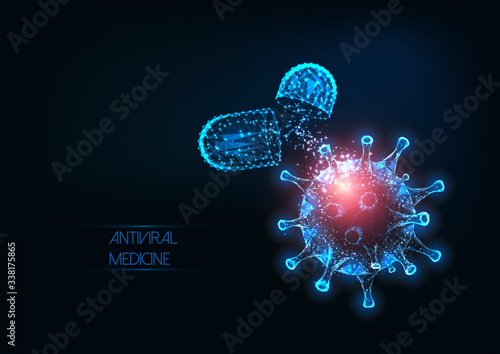 Futuristic antiviral pills against coronavirus covid-19 infectious disease
