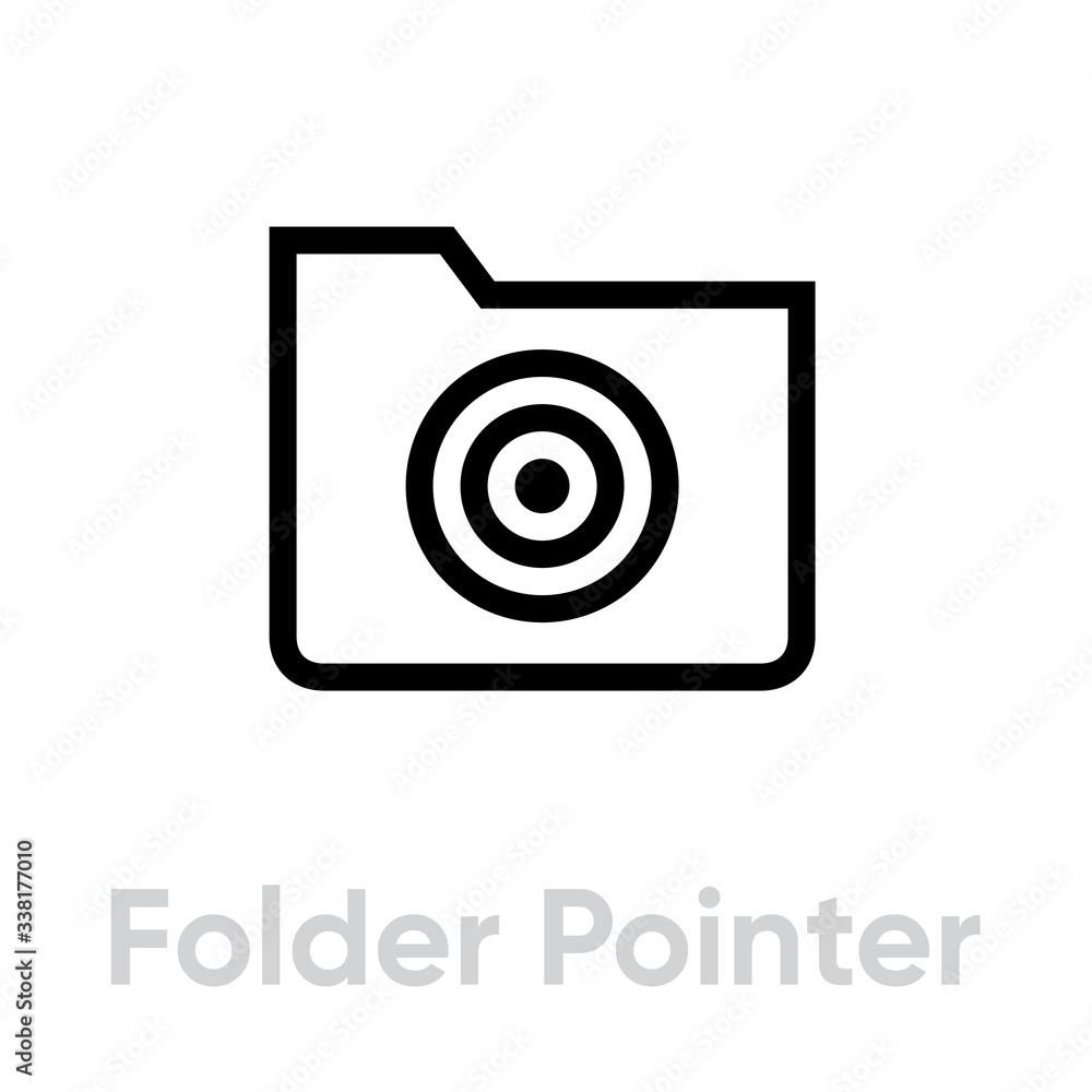 Folder Pointer Targets icon. Editable line vector. Folder Pointer Targets icon. Editable line vector.
