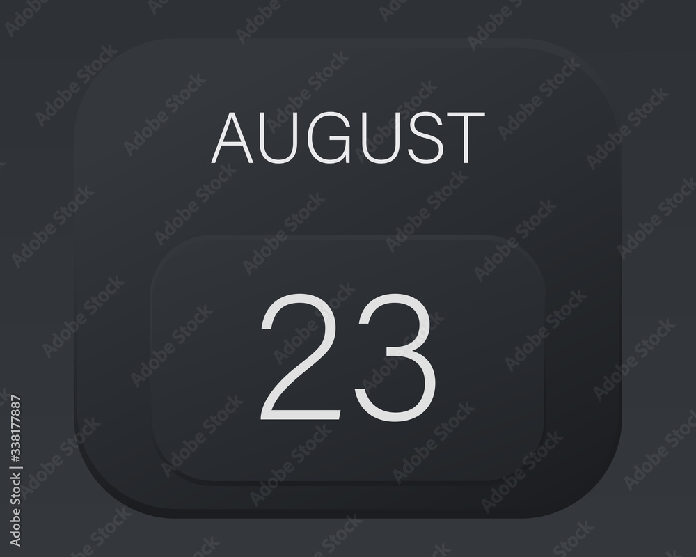 Design calendar 2021 year in trendy black style.Vector illustration symbol of a calendar. Stylish black gradient. Daily sign of the calendar for web site design, logo, app, UI/UX. Summer August Design calendar 2021 year in trendy black style.Vector illustration symbol of a calendar. Stylish black gradient. Daily sign of the calendar for web site design, logo, app, UI/UX. Summer August