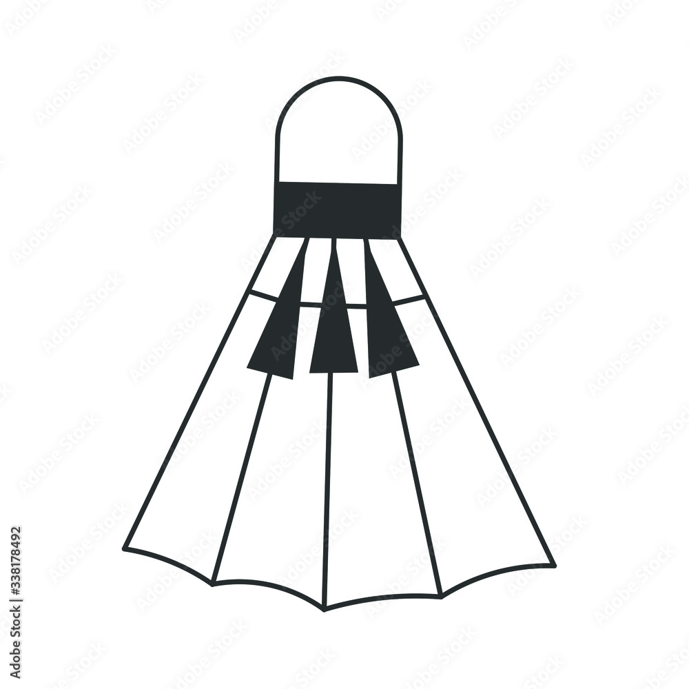 Vector badminton shuttlecock icon. Two-tone version on black and white background Vector badminton shuttlecock icon. Two-tone version on black and white background