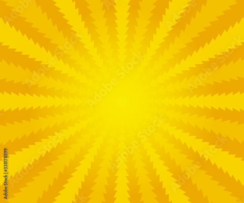 Retro comic rays yellow background. Dots texture. Vector illustration in pop art retro style
