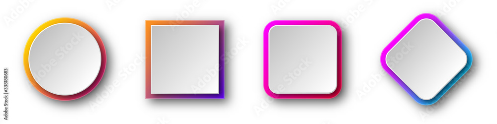 Set of vector origami banners with shadow. Set of vector origami banners with shadow.
