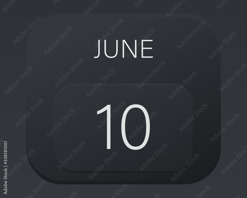 Design calendar 2021 year in trendy black style.Vector illustration symbol of a calendar. Stylish black gradient. Daily sign of the calendar for web site design, logo, app, UI/UX. Summer June Design calendar 2021 year in trendy black style.Vector illustration symbol of a calendar. Stylish black gradient. Daily sign of the calendar for web site design, logo, app, UI/UX. Summer June