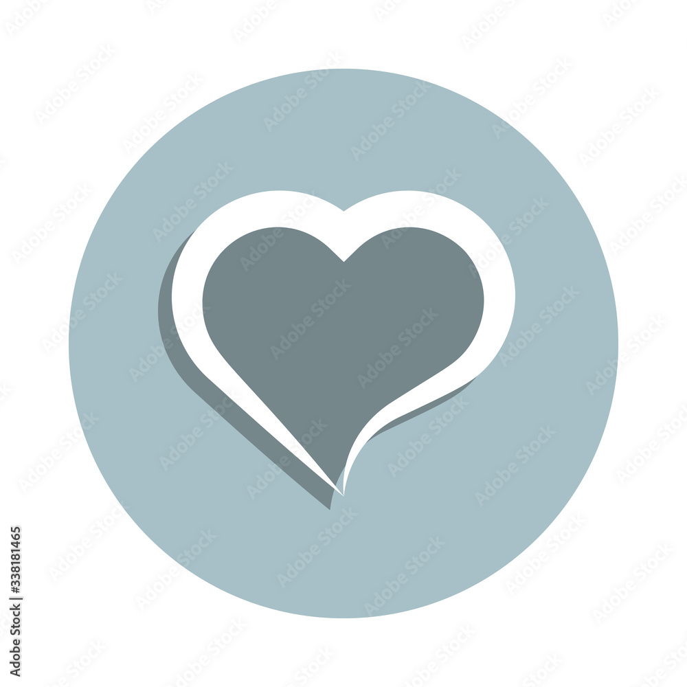 Heart hand drawn badge icon. Simple glyph, flat vector of heart icons for ui and ux, website or mobile application