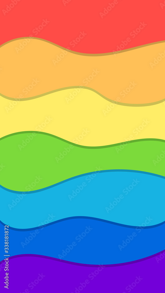 Vector abstract background. Abstract image of wave-like rainbow lines in paper art style. Place for text. Copyspace Vector abstract background. Abstract image of wave-like rainbow lines in paper art style. Place for text. Copyspace