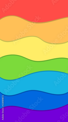 Vector abstract background. Abstract image of wave-like rainbow lines in paper art style. Place for text. Copyspace © Иван Корепанов