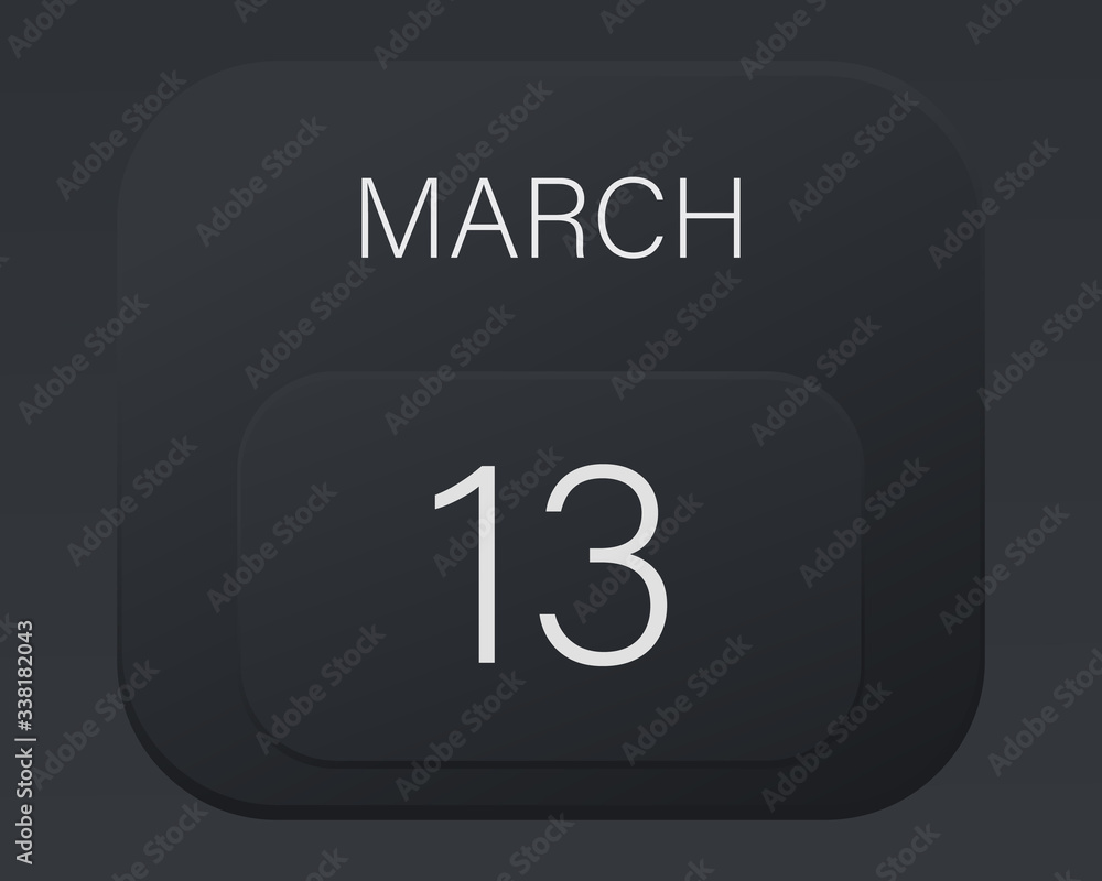 Design calendar 2021 year in trendy black style. Vector illustration symbol of a calendar. Stylish black gradient. Daily sign of the calendar for web site design, logo, app, UI/UX. Spring March Design calendar 2021 year in trendy black style. Vector illustration symbol of a calendar. Stylish black gradient. Daily sign of the calendar for web site design, logo, app, UI/UX. Spring March