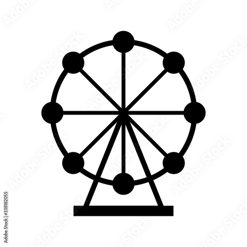 Ferris wheel icon on white background