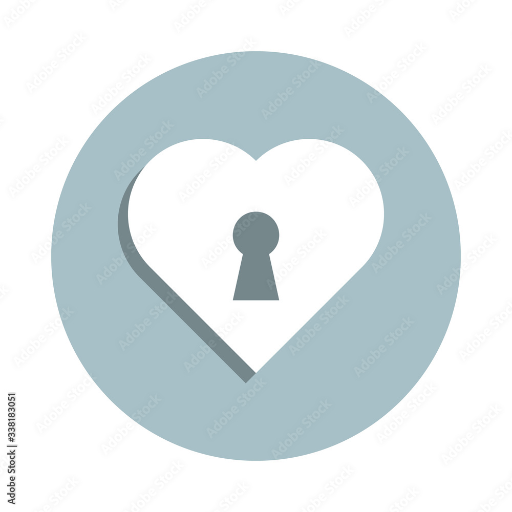 Heart flat, lock badge icon. Simple glyph, flat vector of heart icons for ui and ux, website or mobile application Heart flat, lock badge icon. Simple glyph, flat vector of heart icons for ui and ux, website or mobile application