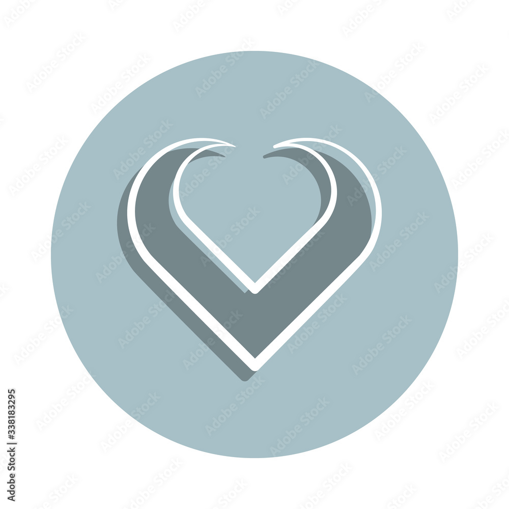 Heart hand drawn badge icon. Simple glyph, flat vector of heart icons for ui and ux, website or mobile application Heart hand drawn badge icon. Simple glyph, flat vector of heart icons for ui and ux, website or mobile application