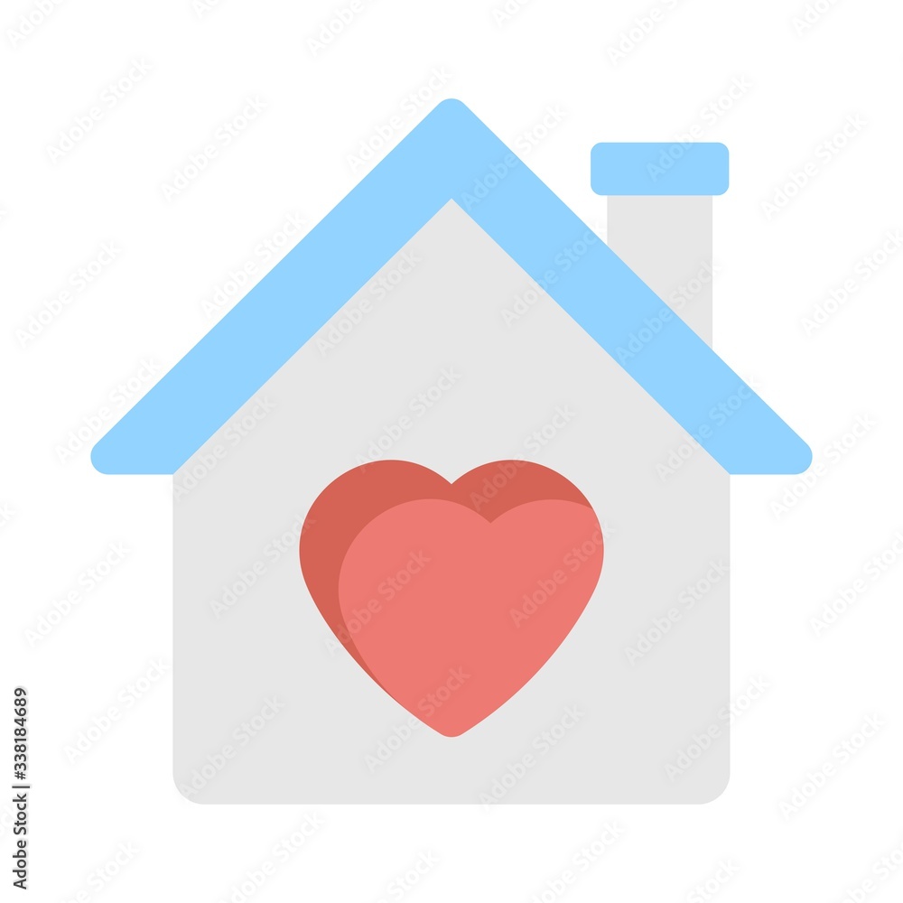 House with heart sign. Favorite home symbol. Family love sign. Flat icon design for perfect web and mobile app UI concept. House with heart sign. Favorite home symbol. Family love sign. Flat icon design for perfect web and mobile app UI concept.