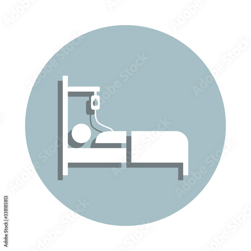Patient blood donation badge icon. Simple glyph, flat vector of blood donation icons for ui and ux, website or mobile application