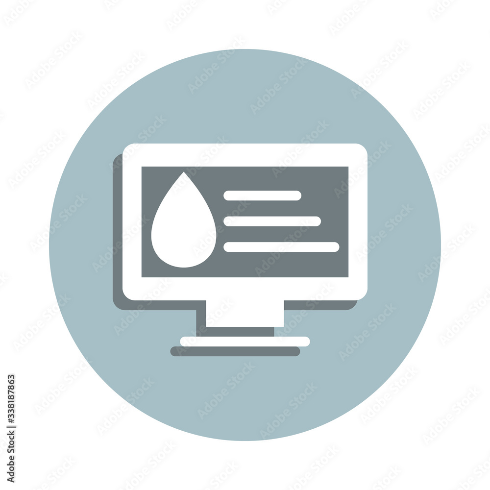 Computer badge icon. Simple glyph, flat vector of blood donation icons for ui and ux, website or mobile application Computer badge icon. Simple glyph, flat vector of blood donation icons for ui and ux, website or mobile application