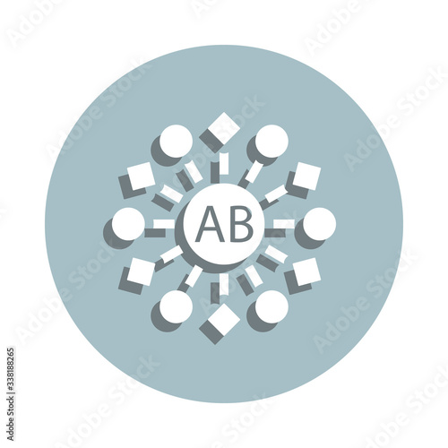 Platelet , ab badge icon. Simple glyph, flat vector of blood donation icons for ui and ux, website or mobile application