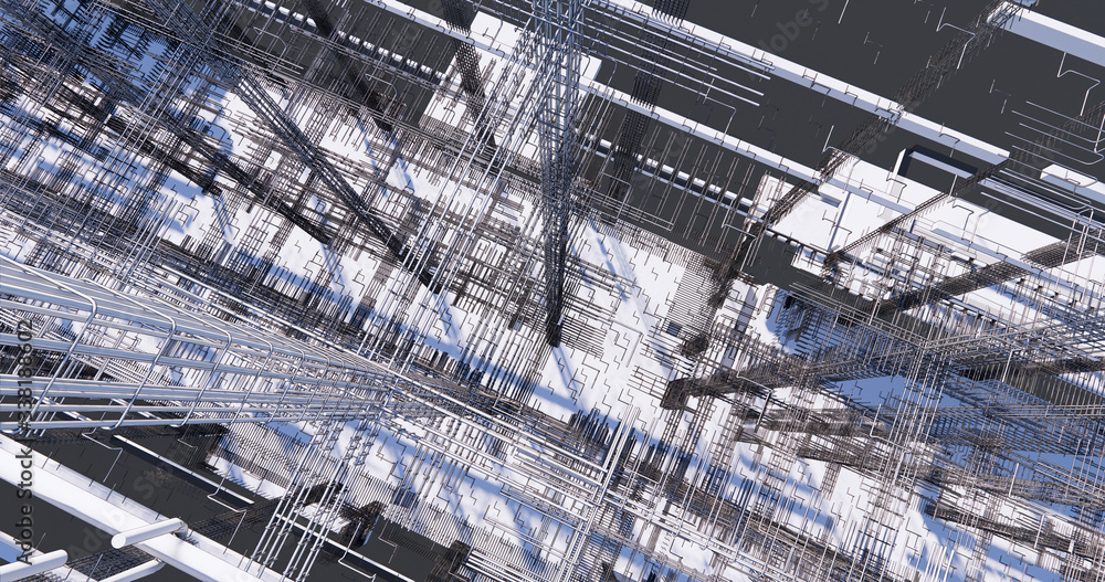 3D BIM model of reinforcement framework of the building 3D BIM model of reinforcement framework of the building