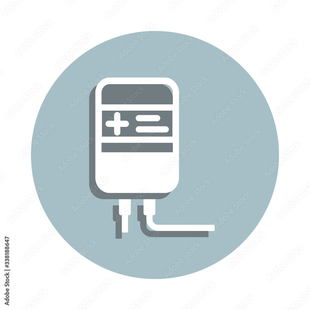 Medical equipment badge icon. Simple glyph, flat vector of blood ...