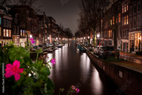 amsterdam canal at night