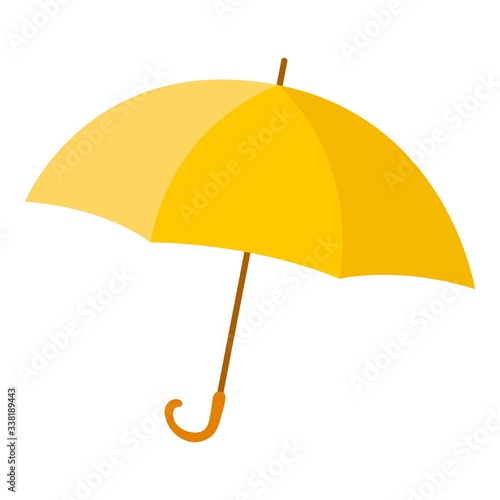 Yellow classic umbrella icon. Flat illustration of yellow classic umbrella vector icon for web design