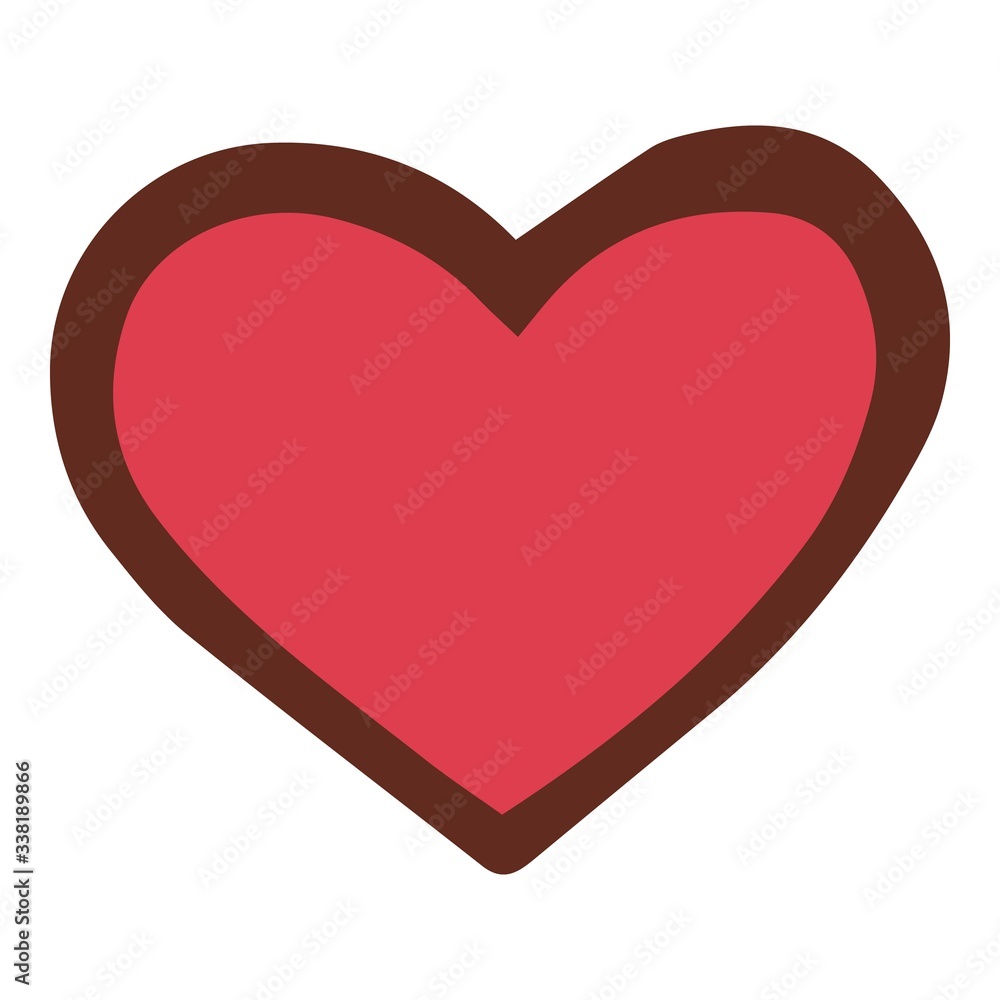 Red love heart icon. Hand drawn illustration of red love heart vector icon for web design Red love heart icon. Hand drawn illustration of red love heart vector icon for web design