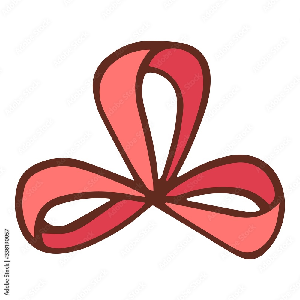 Decor red bow icon. Hand drawn illustration of decor red bow vector icon for web design Decor red bow icon. Hand drawn illustration of decor red bow vector icon for web design