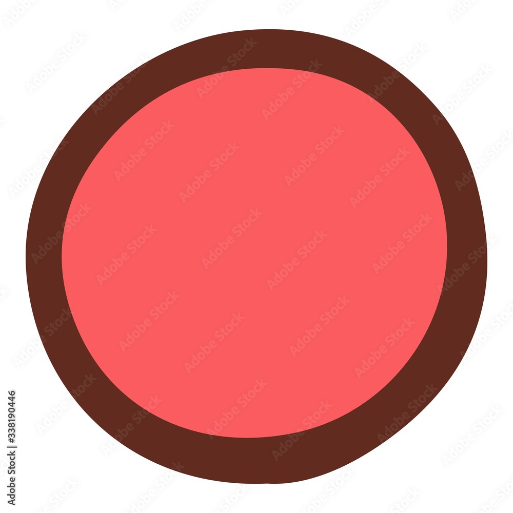 Red round candy icon. Hand drawn illustration of red round candy vector icon for web design