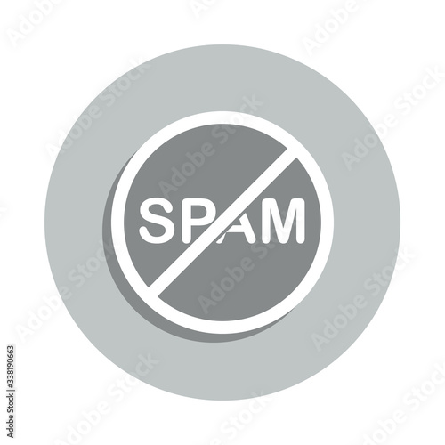 ban on spam badge icon. Simple glyph, flat vector of web icons for ui and ux, website or mobile application