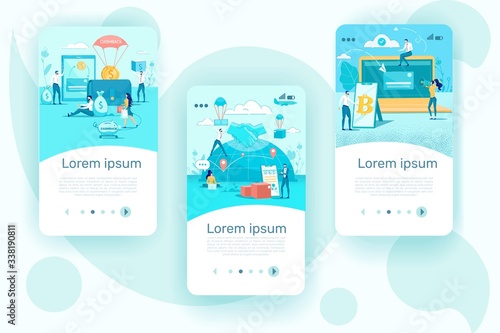 Cryptocurrency Exchange and Mobile Banking Set.