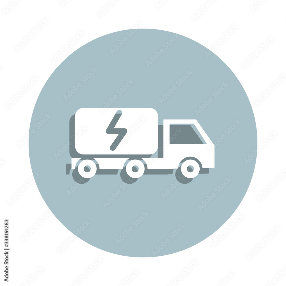 Transportation of energy badge icon. Simple glyph, flat vector of energy icons for ui and ux, website or mobile application Transportation of energy badge icon. Simple glyph, flat vector of energy icons for ui and ux, website or mobile application