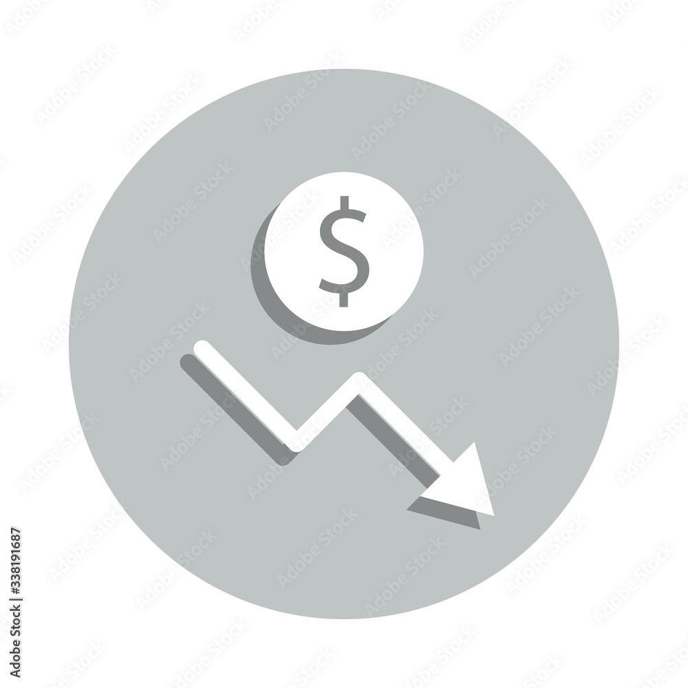 financial downgrade schedule badge icon. Simple glyph, flat vector of web icons for ui and ux, website or mobile application financial downgrade schedule badge icon. Simple glyph, flat vector of web icons for ui and ux, website or mobile application