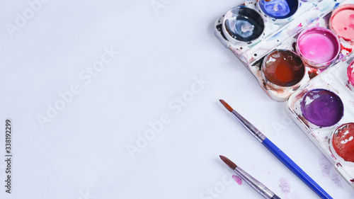 Wallpaper Mural watercolor paints and brushes Torontodigital.ca