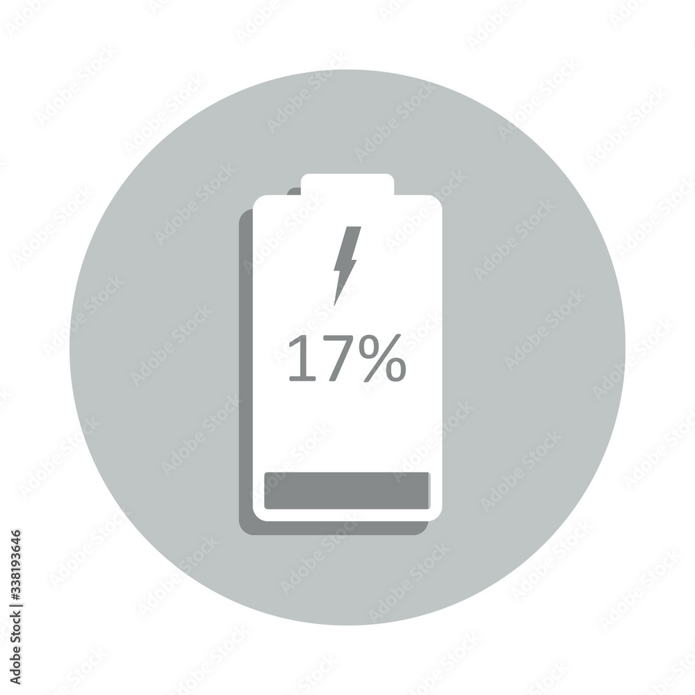 discharged battery badge icon. Simple glyph, flat vector of web icons for ui and ux, website or mobile application discharged battery badge icon. Simple glyph, flat vector of web icons for ui and ux, website or mobile application
