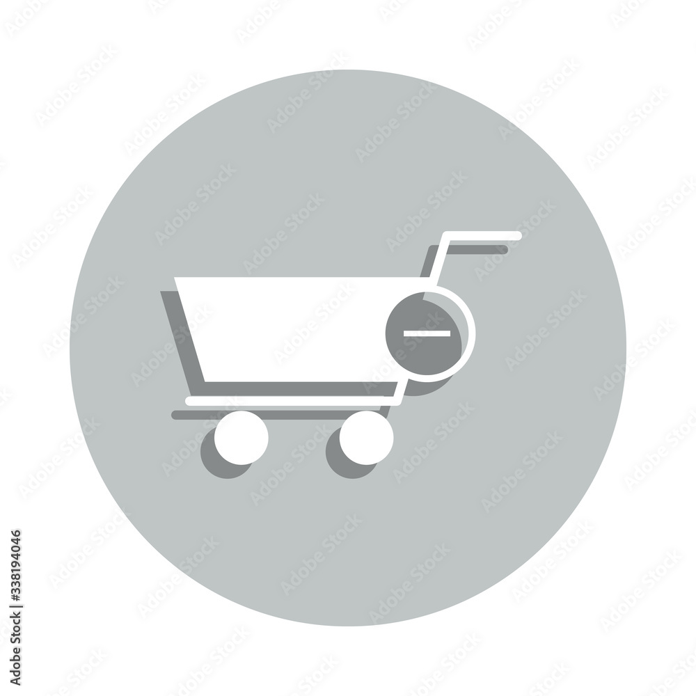 remove the trolley badge icon. Simple glyph, flat vector of web icons for ui and ux, website or mobile application