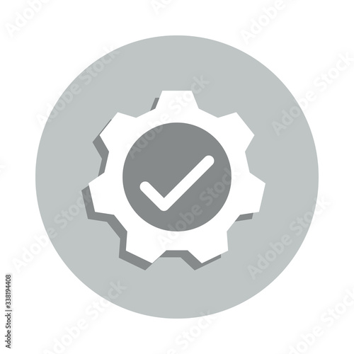 mechanism verified badge icon. Simple glyph, flat vector of web icons for ui and ux, website or mobile application