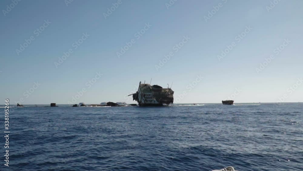 The broken rusty ship at red sea, TIRAN ISLAND. The broken rusty ship at red sea, TIRAN ISLAND.
