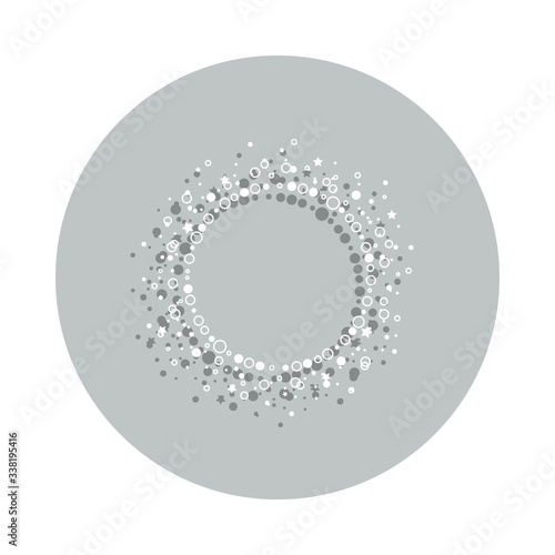 Particle round background, hand drawn in round badge icon. Simple glyph, flat vector of Background for text icons for ui and ux, website or mobile application