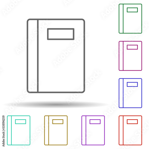 Notebook multi color icon. Simple thin line, outline vector of school icons for ui and ux, website or mobile application