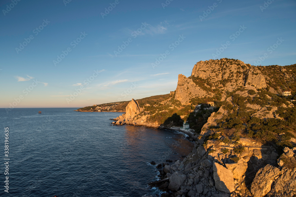 Panorama with landscape. Panorama of Crimea.