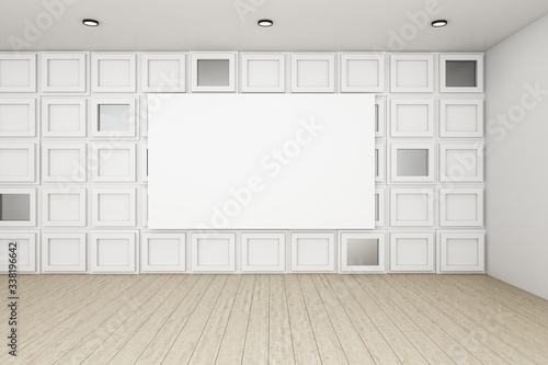 Modern interior room with empty banner