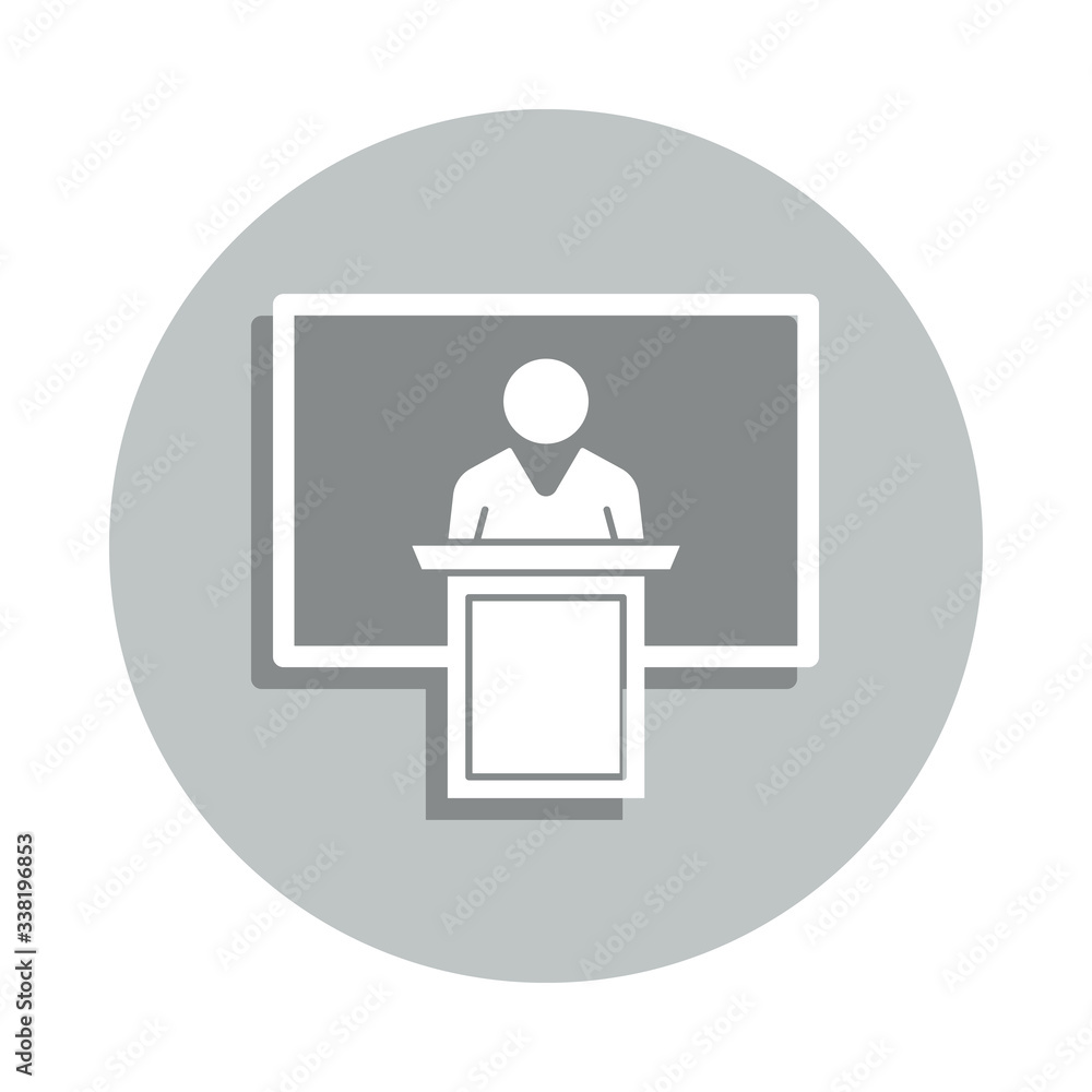 teacher, lecture, board badge icon. Simple glyph, flat vector of Business icons for ui and ux, website or mobile application teacher, lecture, board badge icon. Simple glyph, flat vector of Business icons for ui and ux, website or mobile application