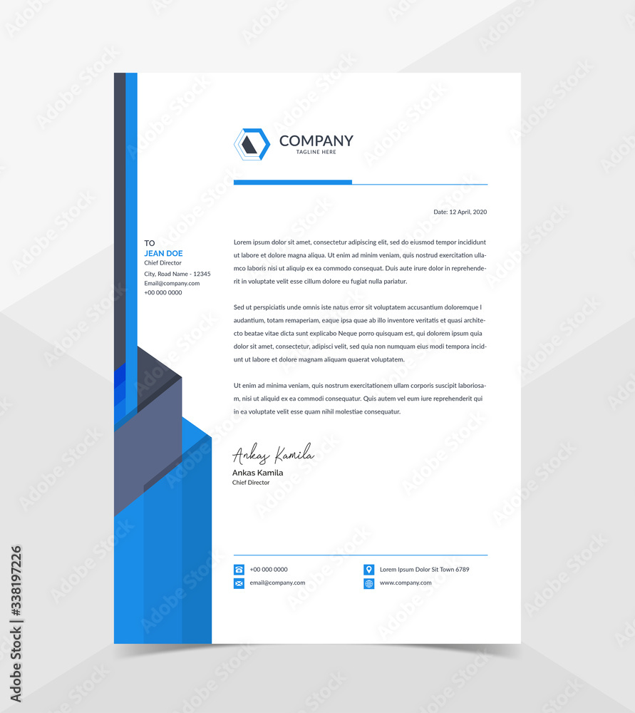 Obraz premium Professional And Modern Corporate Letterhead Template