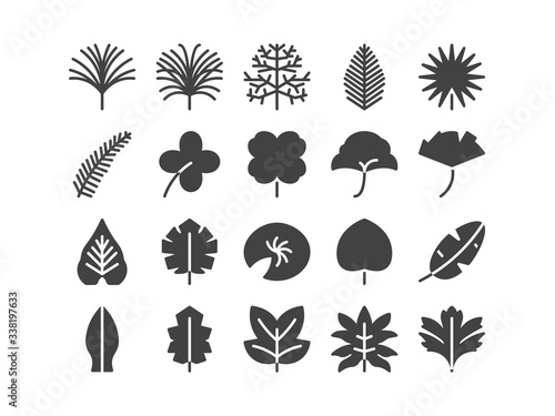 Leaf Solid Glyph Icon Set Spring Concept Minimal Style Illustration Vector EPS 10.